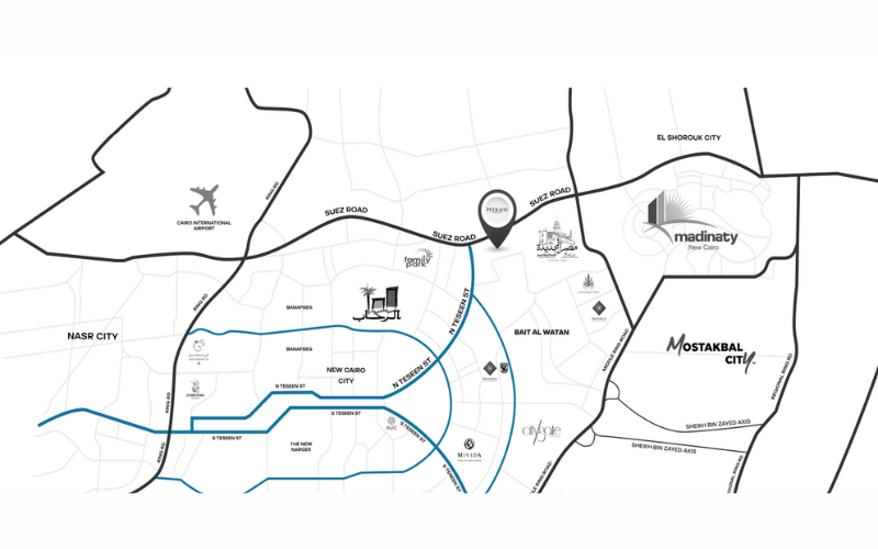 Nearby Landmarks to Peerage New Cairo Compound